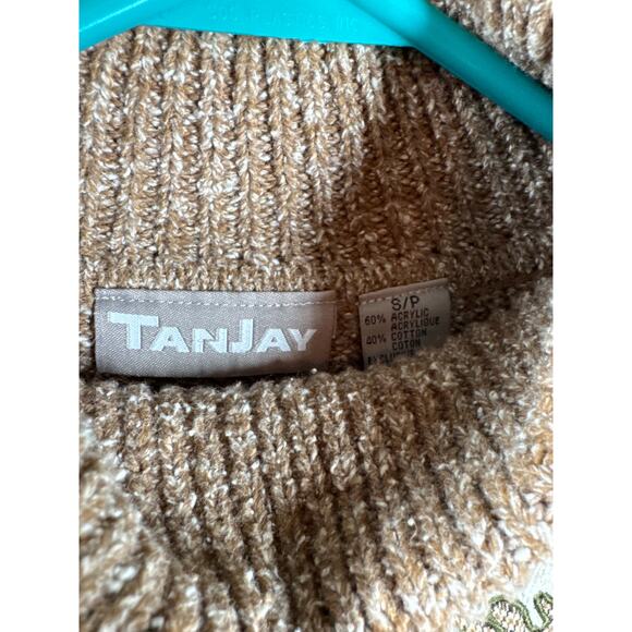 Tanjay Fall Leaves Thanksgiving Knit Pullover Sweater Books Sewing Size Small - Picture 3 of 5